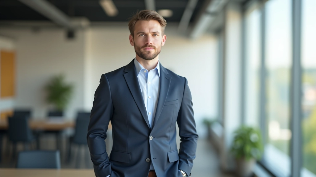 Professionele leidinggevende in modern kantooromgeving