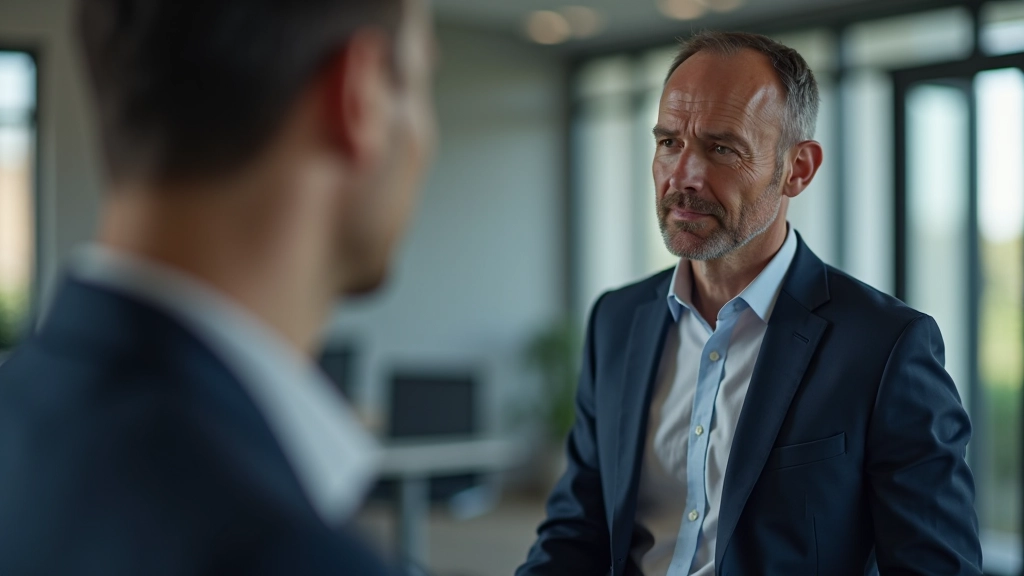 Twee collega's hebben constructief gesprek in kantoor, respectvolle houding, professionele sfeer